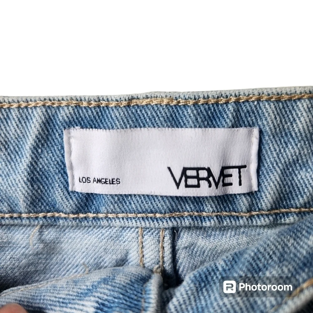 VERVET by Flying MonkeySuper High Rise Distressed Crop Straight Jeans Sz. 31